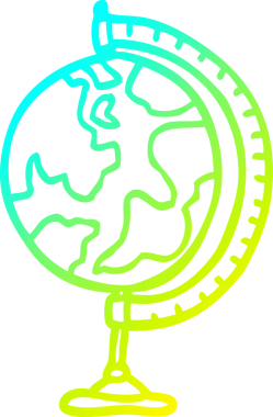 Bir insan tarafından çizilmiş bir karikatür dünyasının soğuk gradyan çizimi