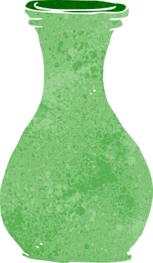 bir insan tarafından çizilmiş bir vazo.