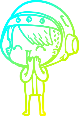 Bir insan tarafından çizilmiş kıkırdayan çizgi film kızı çizimi.