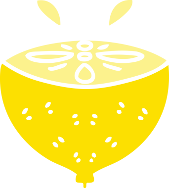 Bir insan tarafından çizilmiş garip bir çizgi film limonu.