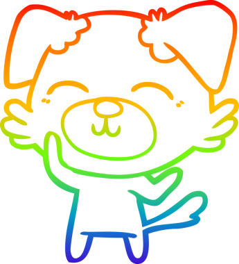 gökkuşağı gradyan çizimi bir insan tarafından çizilmiş bir çizgi köpek