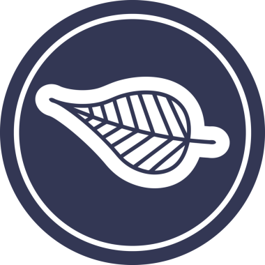 Bir insan tarafından çizilmiş doğal yaprak dairesel simgesi