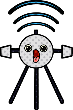 Bir insan tarafından çizilmiş bir uydunun çizgi roman tarzı