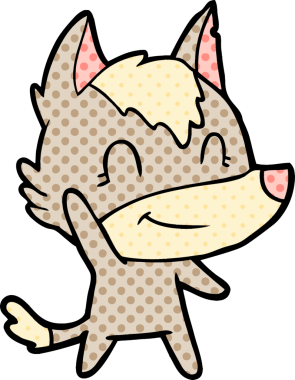 Bir insan tarafından çizilmiş dost canlısı bir kurt.