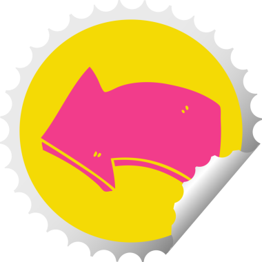 Bir insan tarafından çizilmiş dairesel soyma etiketi.