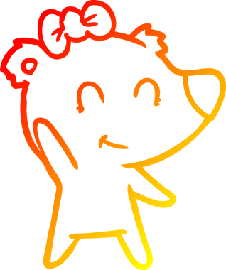 Bir insan tarafından çizilmiş dişi kutup ayısı karikatürü.