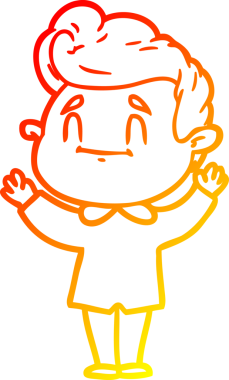 Bir insan tarafından çizilmiş mutlu bir çizgi film karakteri çizimi.