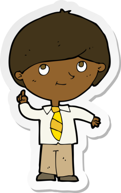 Bir insan tarafından çizilmiş bir fikri olan çizgi film çocuğunun çıkartması.