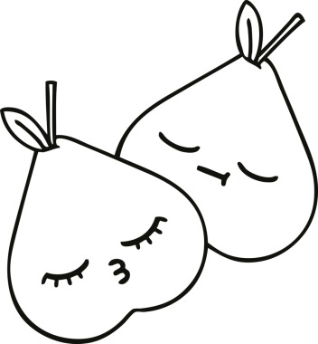 Bir insan tarafından çizilmiş yeşil bir armut çizimi.