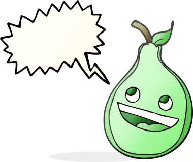 Bir insan tarafından çizilmiş serbest konuşma balonu karikatürü armudu