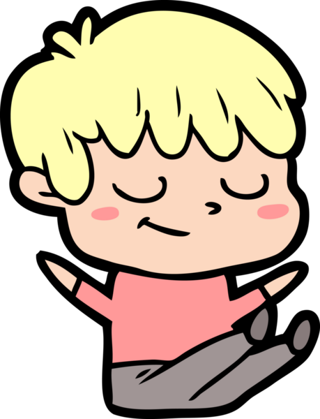 Bir insan tarafından çizilmiş mutlu çocuk çizgi filmi.