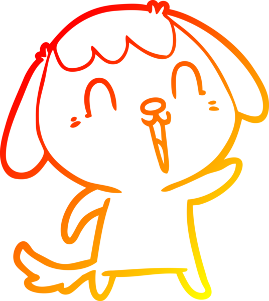 Bir insan tarafından çizilmiş sevimli bir köpeğin sıcak çizgi çizgisi.