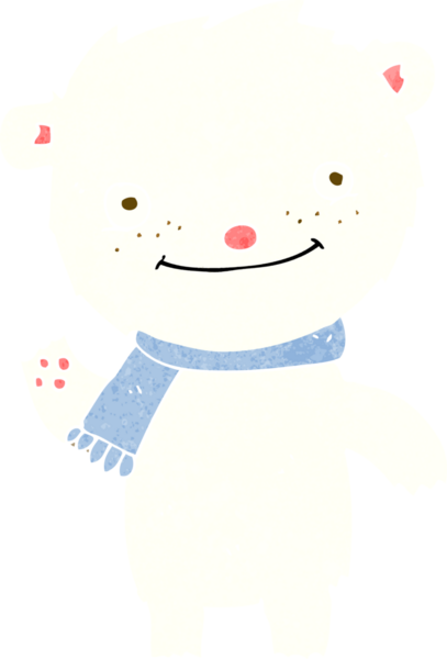 Bir insan tarafından çizilmiş şirin kutup ayısı.