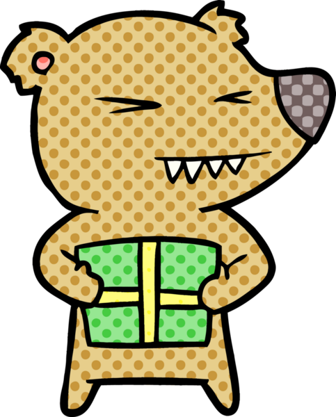 Bir insan tarafından çizilmiş kızgın ayı çizgi filmi.