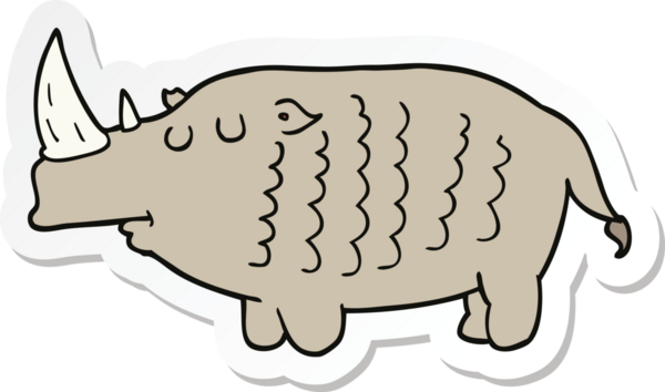 Bir insan tarafından çizilmiş bir gergedanın çıkartması.