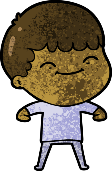 Bir insan tarafından çizilmiş mutlu çocuk çizgi filmi.