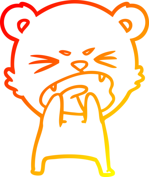 Aç bir ayının insan tarafından çizilmiş sıcak çizgi çizgisi.