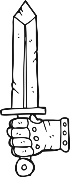 Bir insan tarafından çekilen el yapımı siyah-beyaz bir karikatür.