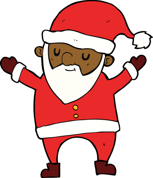 Bir insan tarafından çizilmiş dans eden noel baba.