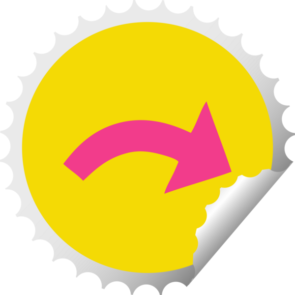 Bir insan tarafından çizilmiş işaretli okun dairesel kabuk soyucu karikatürü