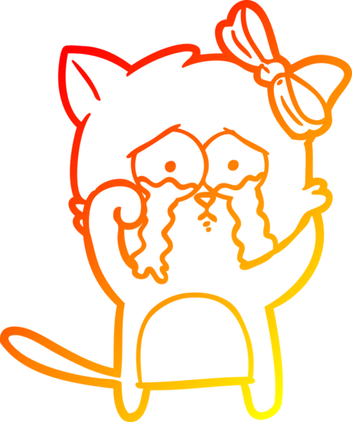 Bir insan tarafından çizilmiş çizgi film kedisinin sıcak çizgi çizimi