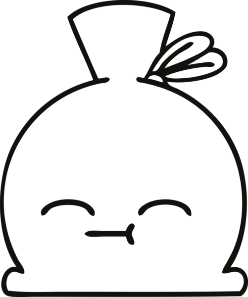 Bir insan tarafından çizilmiş çuval karikatürü.