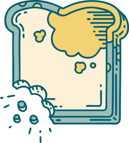 Bir insanın çizdiği küflü ekmeğin ikonik dövme şekli.