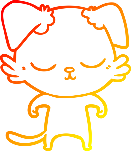 Bir insan tarafından çizilmiş sevimli bir köpeğin sıcak çizgi çizgisi.