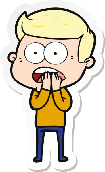 Bir insan tarafından çizilmiş bir karikatür çıkartması.