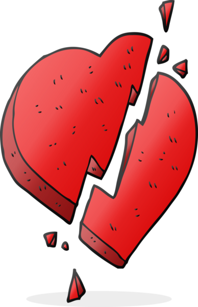 Bir insan tarafından çizilmiş kırık kalp sembolü.