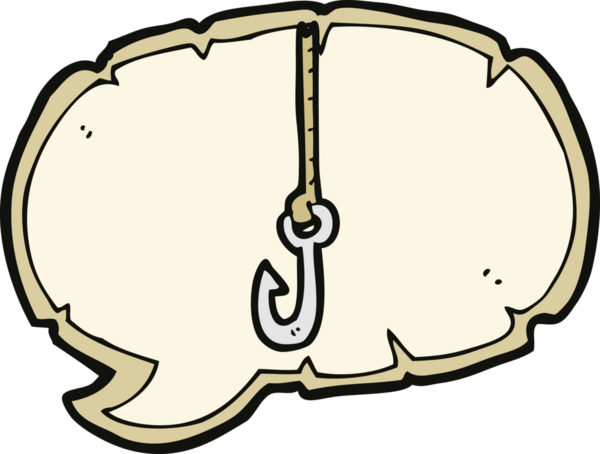 Bir insan tarafından çizilmiş konuşma balonlu çizgi film kancası.