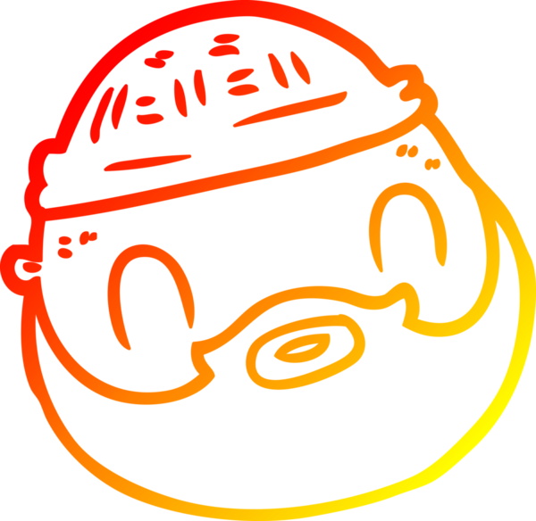 Bir insan tarafından çizilmiş sakallı, çizgi film karakteri bir erkek yüzü.