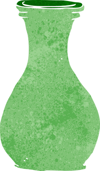 bir insan tarafından çizilmiş bir vazo.