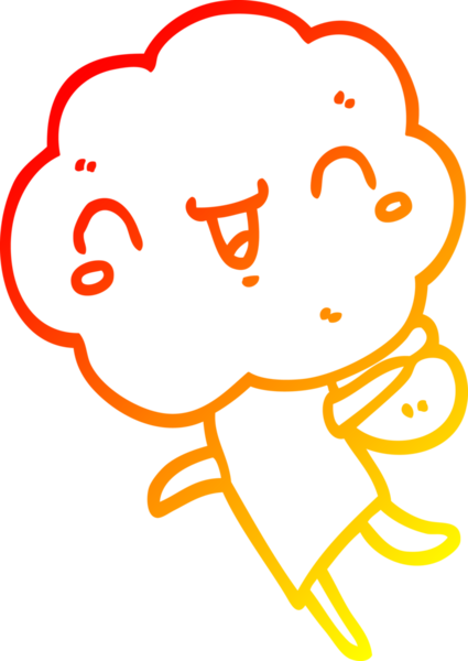 Bir insan tarafından çizilmiş sevimli bir karikatür bulutu kafası çizimi.