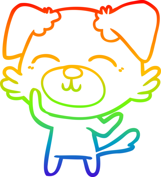 gökkuşağı gradyan çizimi bir insan tarafından çizilmiş bir çizgi köpek