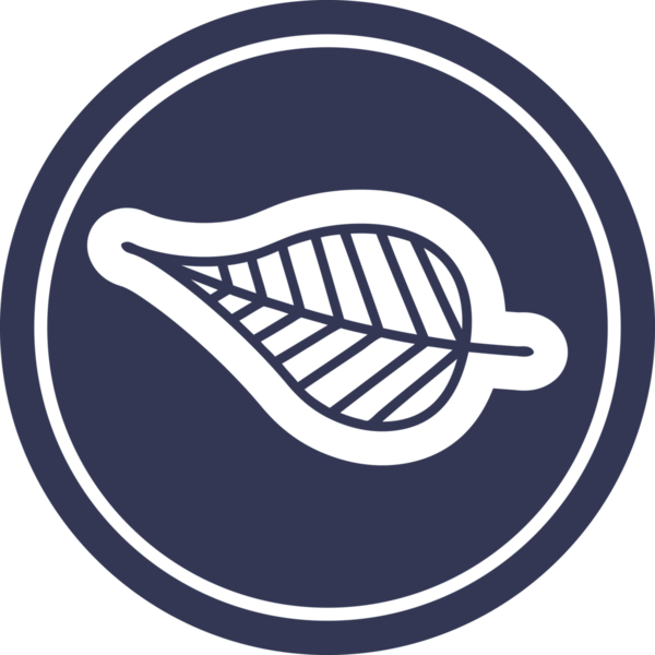 Bir insan tarafından çizilmiş doğal yaprak dairesel simgesi