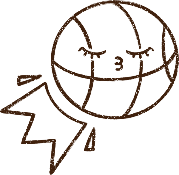 Basketbol Kömürü Bir insan tarafından çizilmiş