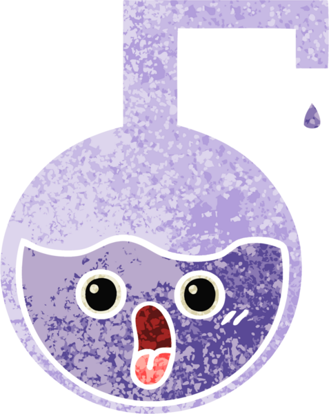 Bir insan tarafından çizilmiş bilimsel bir deneyin retro çizim tarzı karikatürü