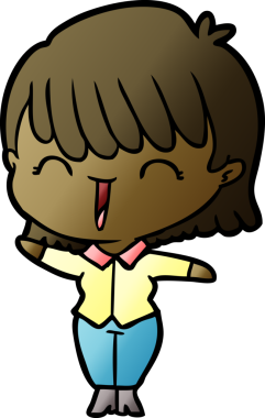 Bir insan tarafından çizilmiş karikatür kadın.