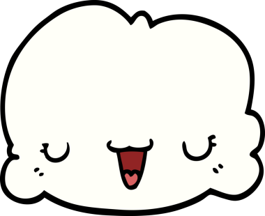 Bir insan tarafından çizilmiş sevimli karikatür bulutu