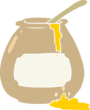 Bir insan tarafından çizilmiş düz renkli bal kabı.