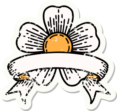 Bir insan tarafından çizilmiş çiçeğin bayrağını taşıyan eski bir etiket.