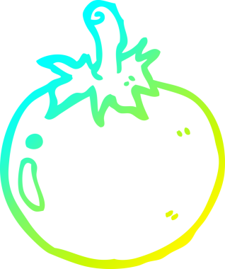 Bir insan tarafından çizilmiş bir domatesin soğuk çizgi çizimi