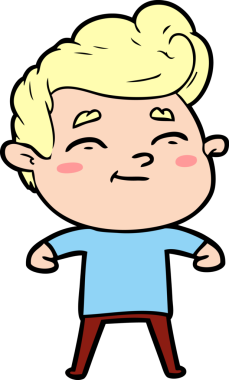 Bir insan tarafından çizilmiş mutlu çizgi film adamı.