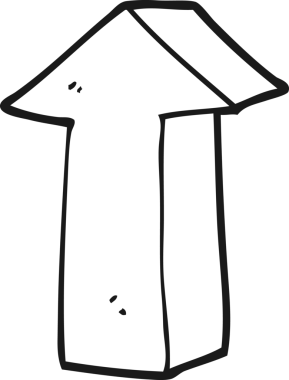 Bir insan tarafından çizilmiş serbest çizim siyah beyaz çizgi film oku