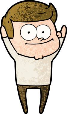 Bir insan tarafından çizilmiş mutlu bir adam.