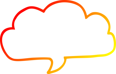 Bir insan tarafından çizilmiş bir karikatür bulutu konuşma baloncuğunun sıcak çizgi çizimi