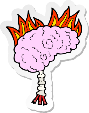 Bir insan tarafından çizilmiş karikatür beyninin çıkartması.