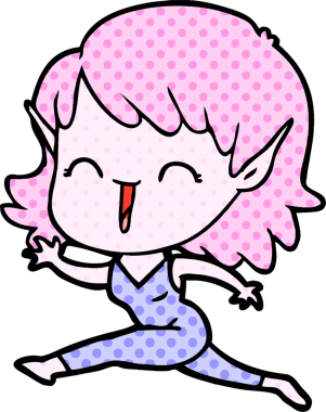 Bir insan tarafından çizilmiş bir elf kızı.