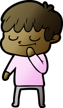 Bir insan tarafından çizilmiş mutlu çocuk çizgi filmi.